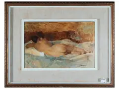 Nude by Cesare Peruzzi, Oil on canvas board, offered Apr 2025