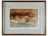 Cesare Peruzzi, Nude, Oil on canvas board