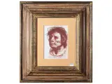 Face study by Pietro Annigoni, blood on paper, offered Apr 2025