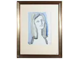 Arnoldo Ciarrocchi, Female portrait, watercolor on paper