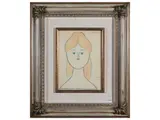Antonio Bueno, Girl, Pencil and pastel drawing on glossy paper