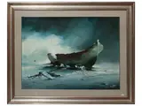 Mariano Imperatori, Marina - Conchiglie - Rustic to M. Fortino, Three oil paintings on canvas and textured cardboard