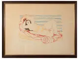 Salvatore Fiume, Odalisque, color screen printing