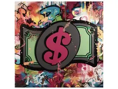 Noble, N3389-Dollar 2024, Mixed technique on PVC panel