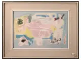Abstract by Enrico Paulucci, watercolor on cardboard, offered Apr 2025