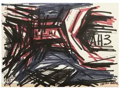 Vinicio Berti, Composition 1971, Mixed technique on paper