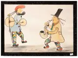 Emilio Malenotti, Characters 1989, Collection of five mixed technique paintings on paper