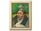 Roberto Fontirossi, A farmer with rabbit, Oil on tealated cardboard