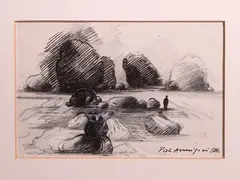 Study for escape by Pietro Annigoni, indian ink on paper, offered Apr 2025