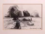 Pietro Annigoni, Study for escape, indian ink on paper