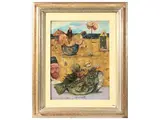 Antonio Possenti, Still life in marine landscape, Oil on hardboard