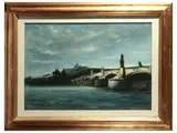 Luciano Guarnieri, Carlo Bridge in Prague, Oil on canvas