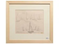 Elisabeth Chaplin, Sailing boats, pencil on paper