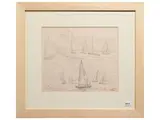 Elisabeth Chaplin, Sailing boats, pencil on paper