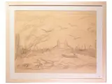 Elisabeth Chaplin, London, Charcoal on paper