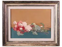 Flowers, Seventies by Sergio Scatizzi, oil on canvas, offered Apr 2025