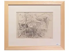 Elisabeth Chaplin, Villa The Treppiede in Fiesole, pencil on paper