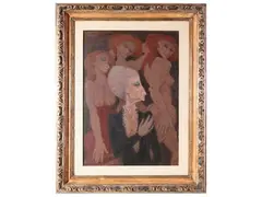 Figures by Remo Squillantini, oil, offered Apr 2025
