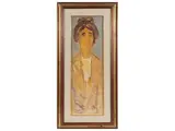 Marcello Boccacci, Tuscan figure, acrylic on panel