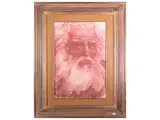 Pietro Annigoni, Bearded man 1983, sanguine on paper applied to tablet