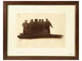 Luciano Guarnieri, Study of shadows and flower pot, three watercolors on paper