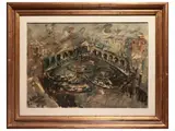 Emanuele Cappello, Rialto bridge, oil on canvas