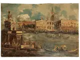 Emanuele Cappello, Large canal, oil on canvas