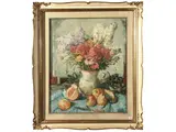 Mario Bucci, Dead nature with flower pot, oil on canvas