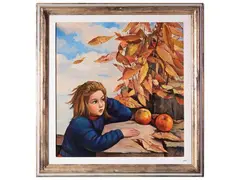 Nada and the autumn by Dyalma Stultus, oil on table, offered Apr 2025