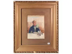 James Shaw Crompton, The epicure, watercolor on paper applied to cardboard