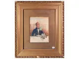 James Shaw Crompton, The epicure, watercolor on paper applied to cardboard