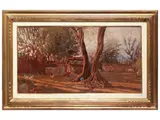 Giorgio Kienerk, Old olive tree (Fauglia), oil on tablet
