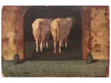 Giovanni Bartolena, Cows 1920, oil on cardboard