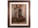 Alberto Carosi, Church interior, oil on canvas