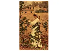 Harvest 1882 by Francesco Vinea, oil on canvas, offered Apr 2025