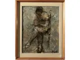 Emanuele Cappello, Woman on the chair, oil on canvas