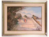 Renzo Martini, Promenade, Oil on Faesite