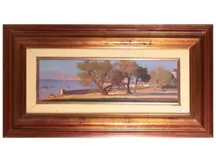 Tamerici d'Antignano by Giorgio Luxardo, Oil on tablet, offered Apr 2025