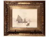 Gino Scalatelli, Venetian lagoon, watercolor on paper