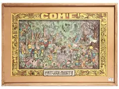 Natura morta e Natura viva 1972 by Benito Jacovitti, lithography divided into two modules applied to cardboard, offered Apr 2025