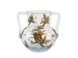 Transparent blown glass vase, about 1900 by Émile Gallé, Made as an amphora, offered Apr 2025