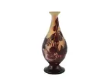 Double cameo glass jar, about 1900 by Émile Gallé, With decoration of flowers and leaves on the tones on opalescent yellow background. Signed Gallé., offered Apr 2025