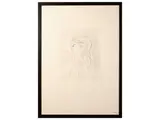 Female profile by Antonio Bueno, incision, offered Apr 2025
