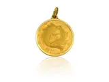 Yellow gold pendant medal with zodiac sign of fish, seventies by Pietro Annigoni, within case, offered Apr 2025