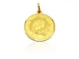 Yellow gold pendant medal with zodiac sign of Pisces, seventies by Pietro Annigoni, within case, offered Apr 2025