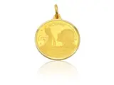 Yellow gold pendant medal with zodiac sign of the aquarium, seventies by Pietro Annigoni, within case, offered Apr 2025