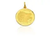 Yellow gold pendant medal with zodiac sign of the lion, seventies by Pietro Annigoni, within case, offered Apr 2025
