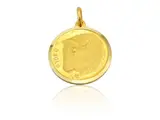 Yellow gold pendant medal with zodiac sign of the Taurus, seventies by Pietro Annigoni, within case, offered Apr 2025