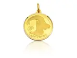 Yellow gold pendant medal with zodiac sign of the Capricorn, seventies by Pietro Annigoni, within case, offered Apr 2025