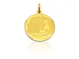 Yellow gold pendant medal with sagittarius zodiac sign, seventies by Pietro Annigoni, Zodiac sign of Rossella secret, offered Apr 2025